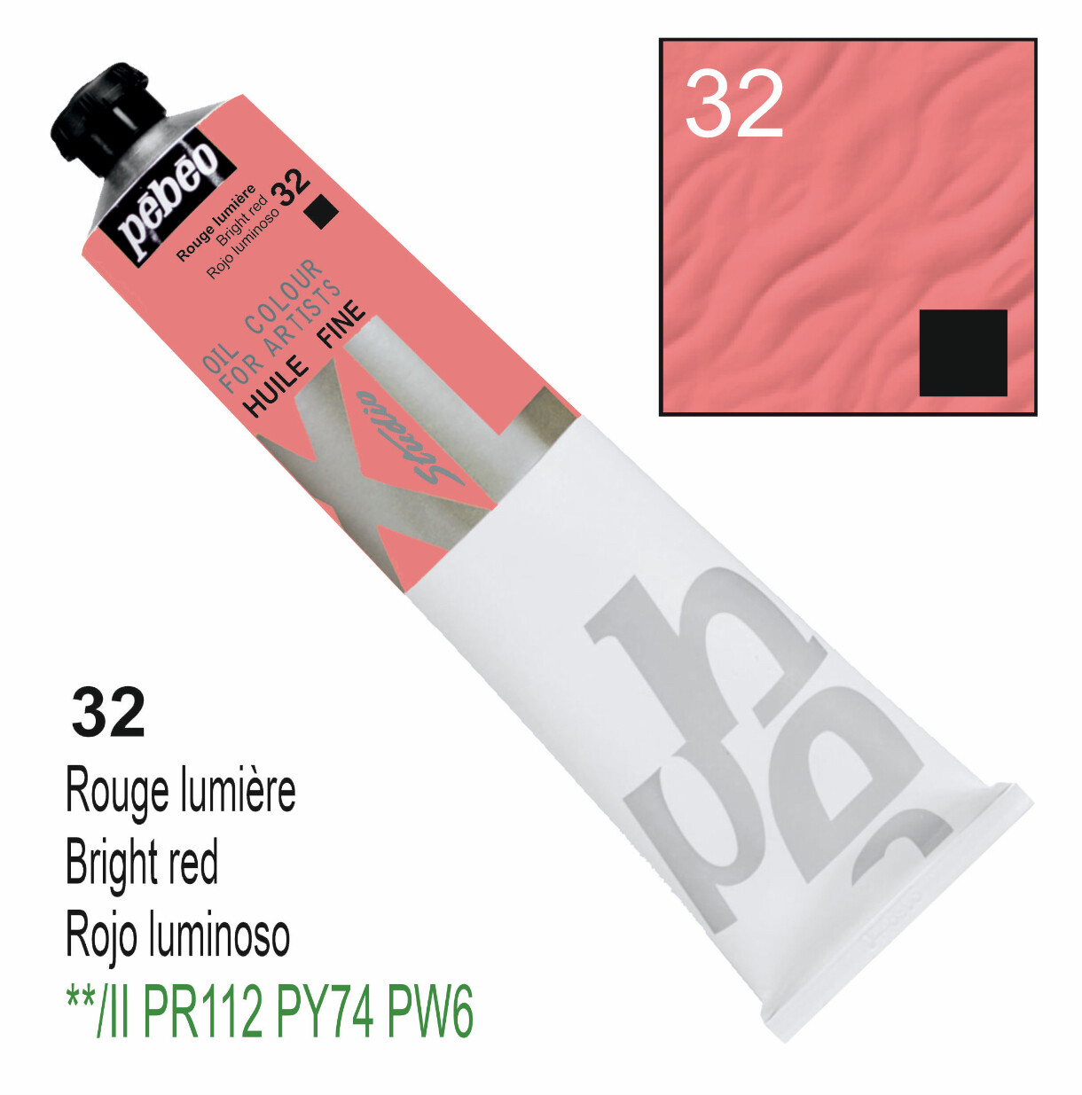 XL Studio Oil Colors Fine - Bright red No. 32, 200 ml Tube