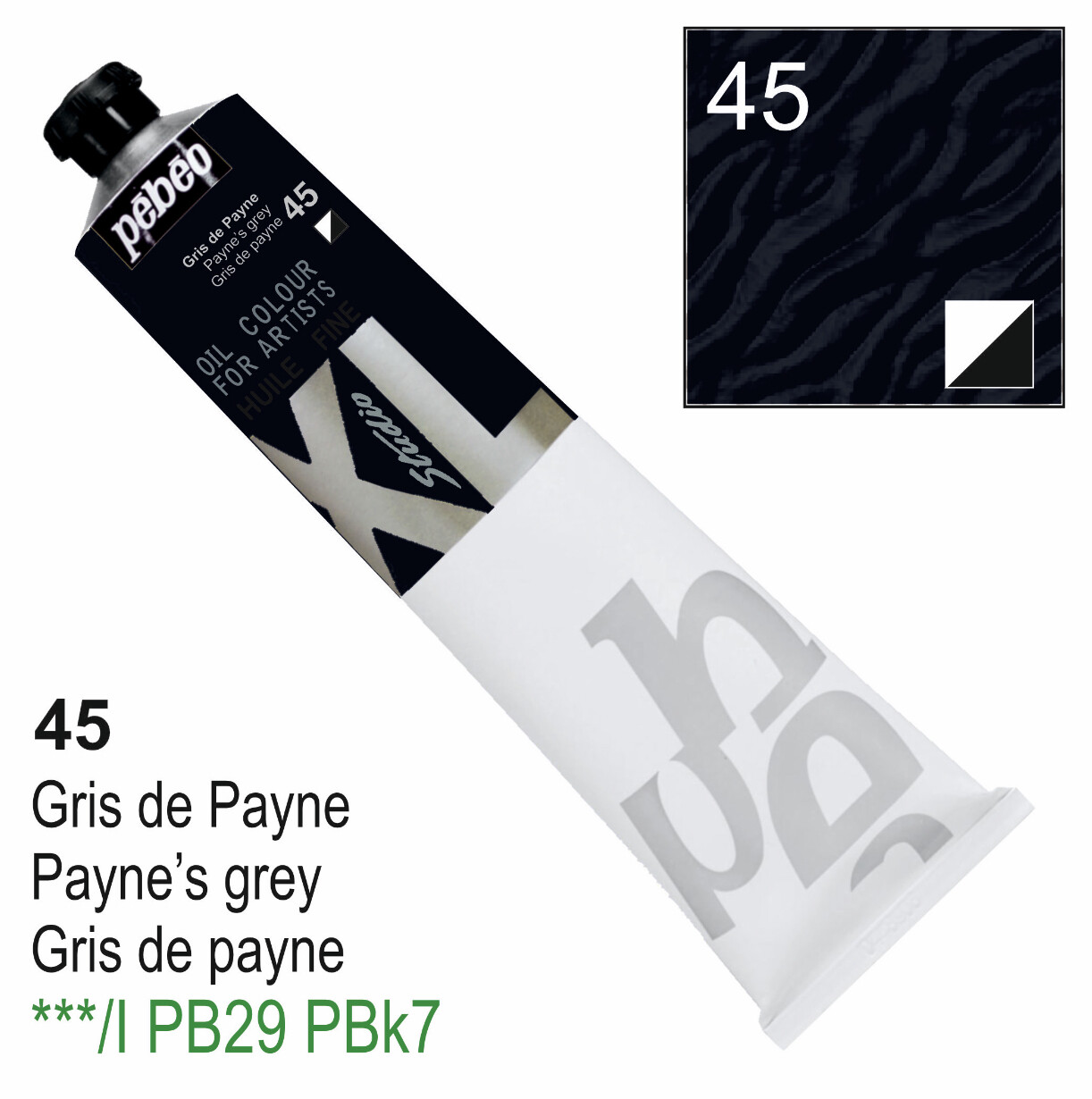 Pebeo XL Studio Oil Colors Fine - Payne’s grey No. 45, 200 ml Tube