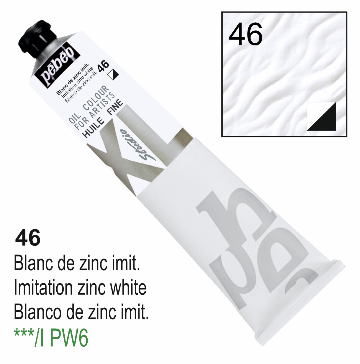 Pebeo XL Studio Oil Colors Fine - Imitation zinc white No. 46, 200 ml Tube
