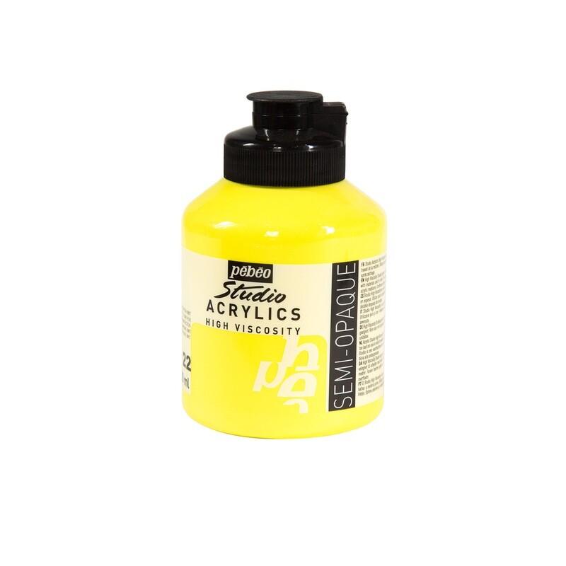 Studio Acrylics Fine Acrylic Lemon cadmium yellow hue No. 22, 500 ml