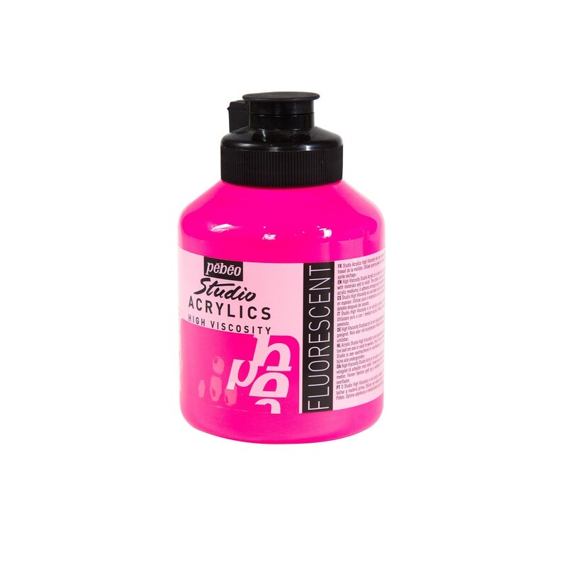 Studio Acrylics Fine Acrylic Fluorescent pink No. 371, 500 ml