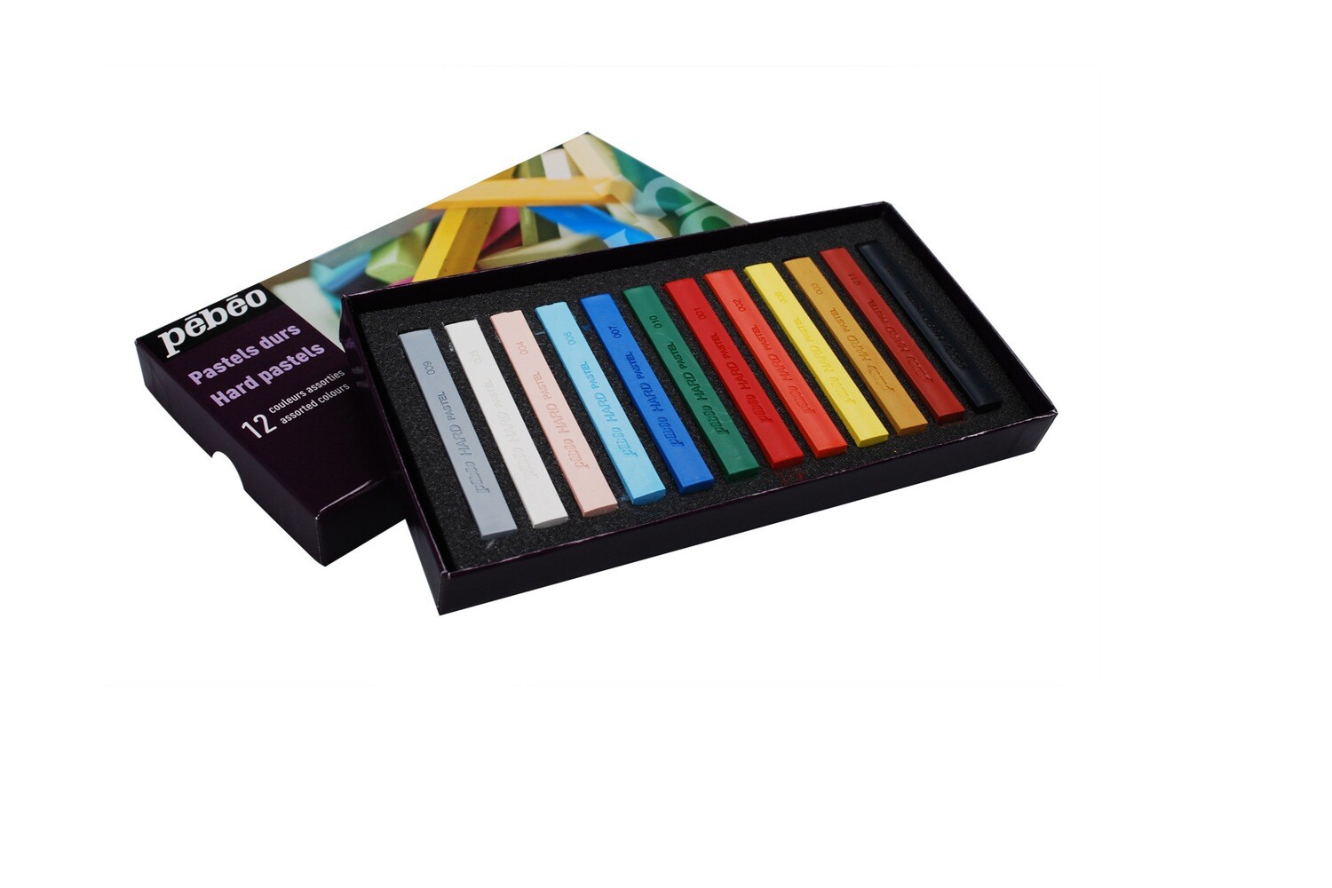 Hard pastels : 12 assorted colours