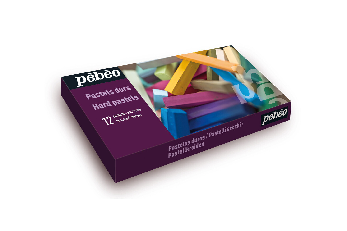 Hard pastels : 12 assorted colours Hard pastels : 12 assorted colours
