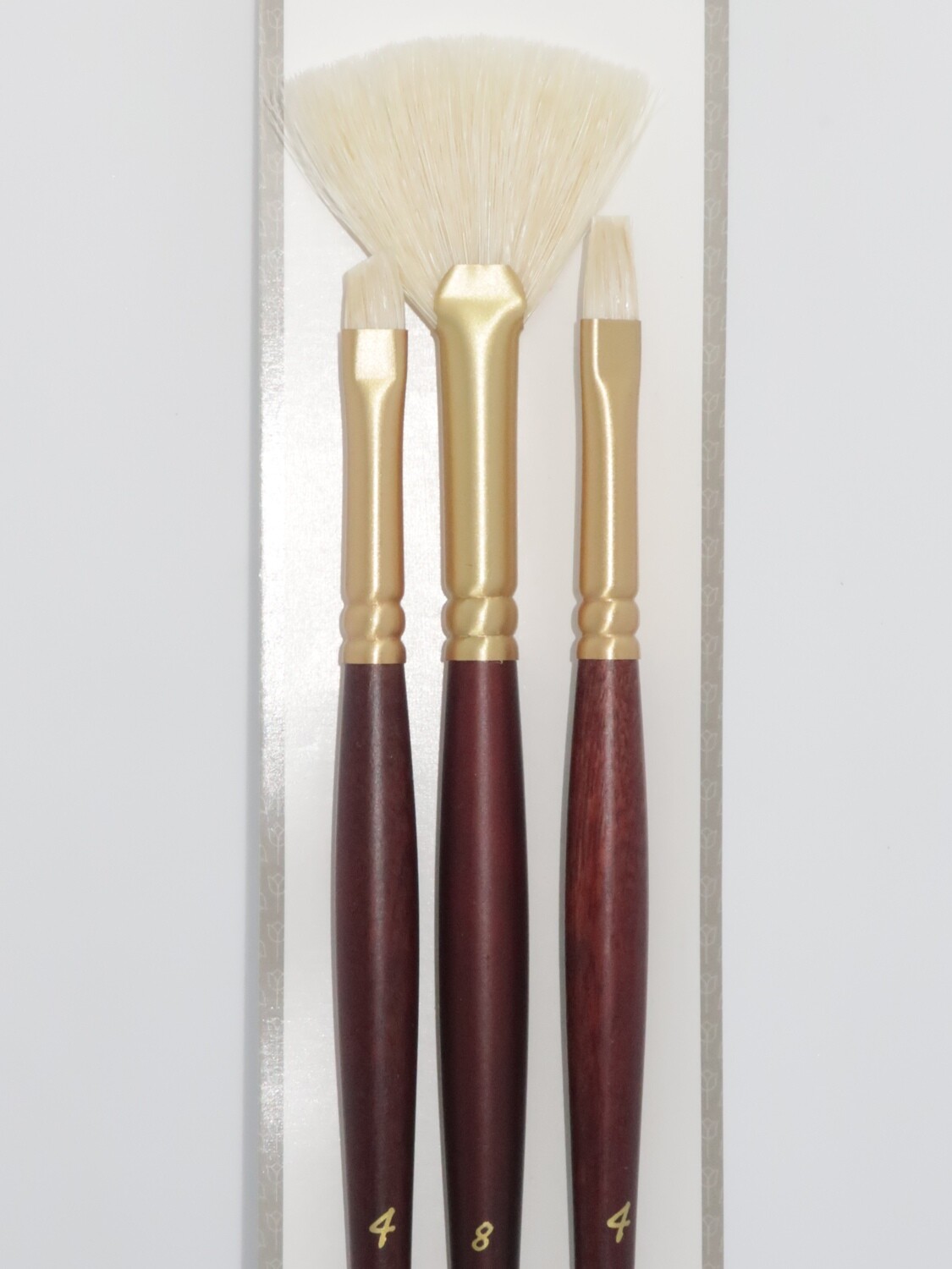 PANART BB-04 White Bristle Brushes set of 3
