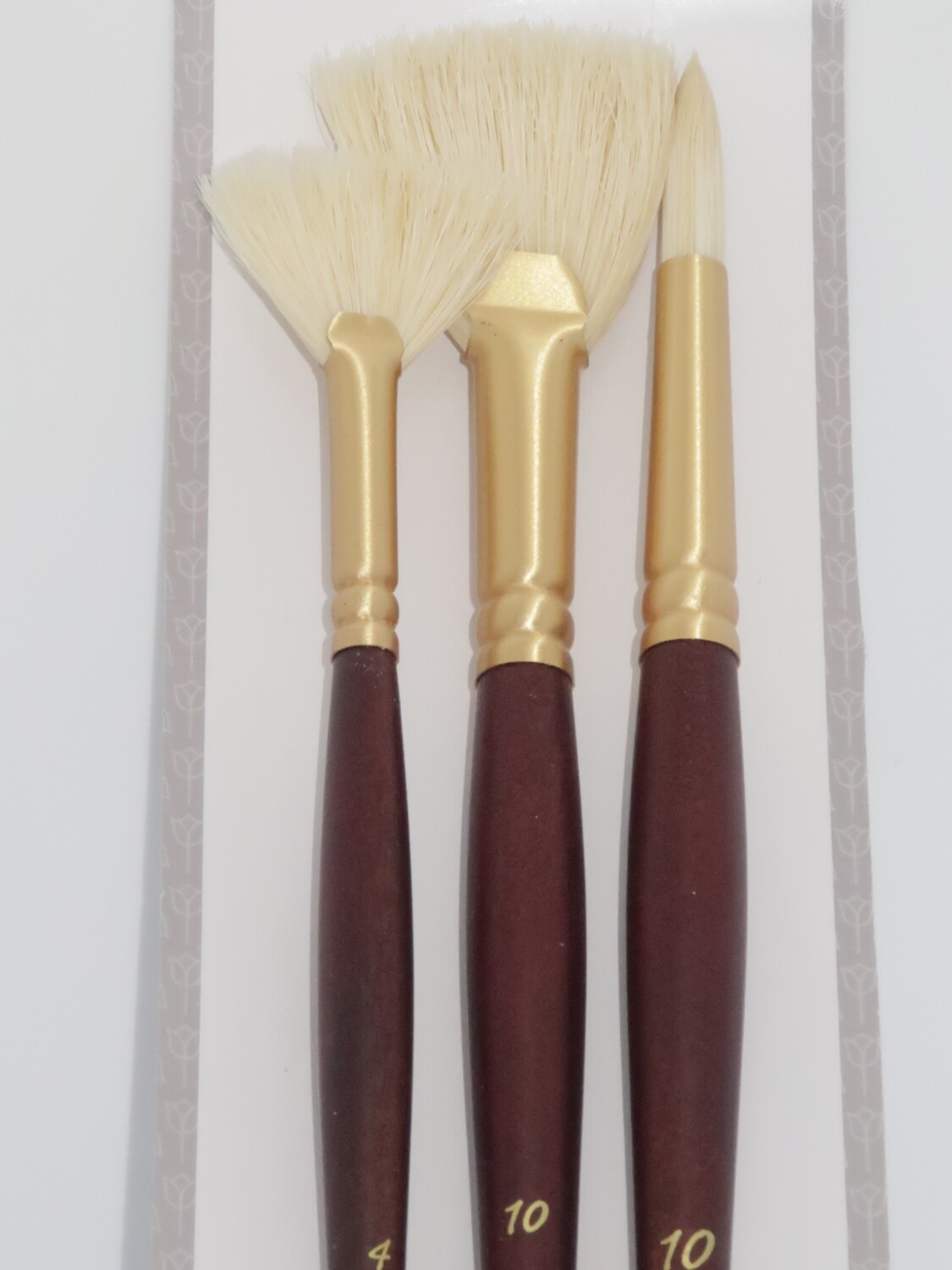 PANART BB-07 White Bristle Brushes set of 3