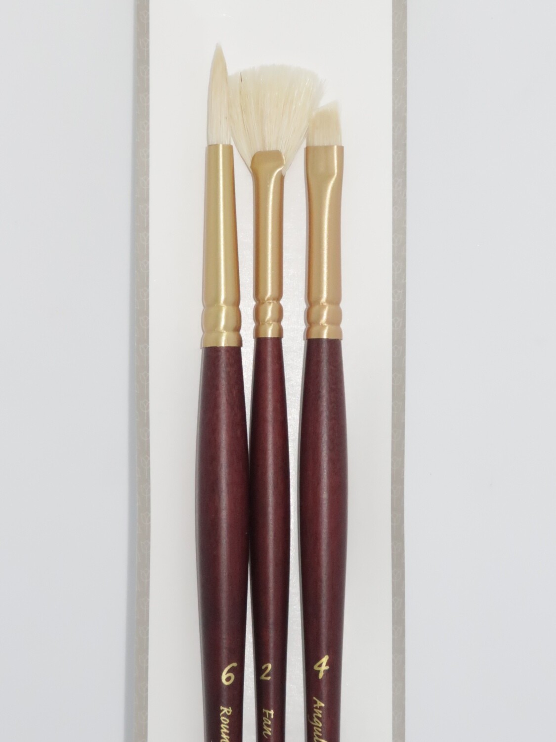 PANART BB-02 White Bristle Brushes set of 3