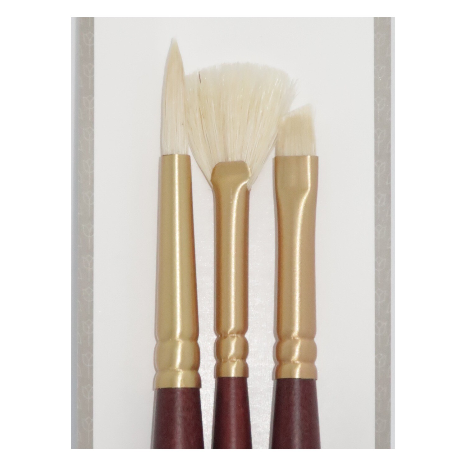 PANART BB-02 White Bristle Brushes set of 3 PANART BB-02 White Bristle Brushes set of 3