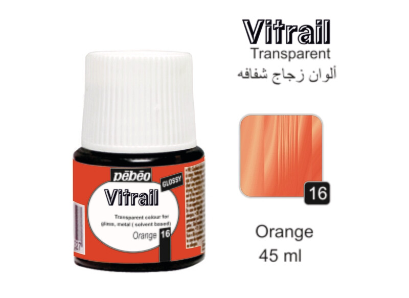 VITRAIL glass colors Orange No. 16, 45 ml