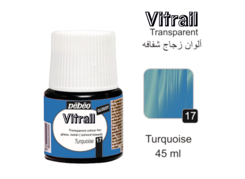 VITRAIL glass colors Turquoise No. 17, 45 ml