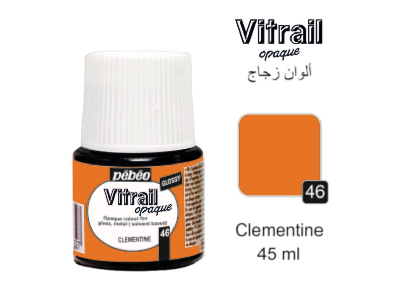 VITRAIL glass colors Clementine No. 46, 45 ml, Opaque