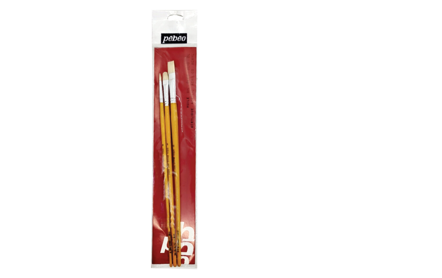 White Bristle brush set for Oil and Acrylic : round n° 4, flat n° 8,12 White Bristle brush set for Oil and Acrylic : round n° 4, flat n° 8,12