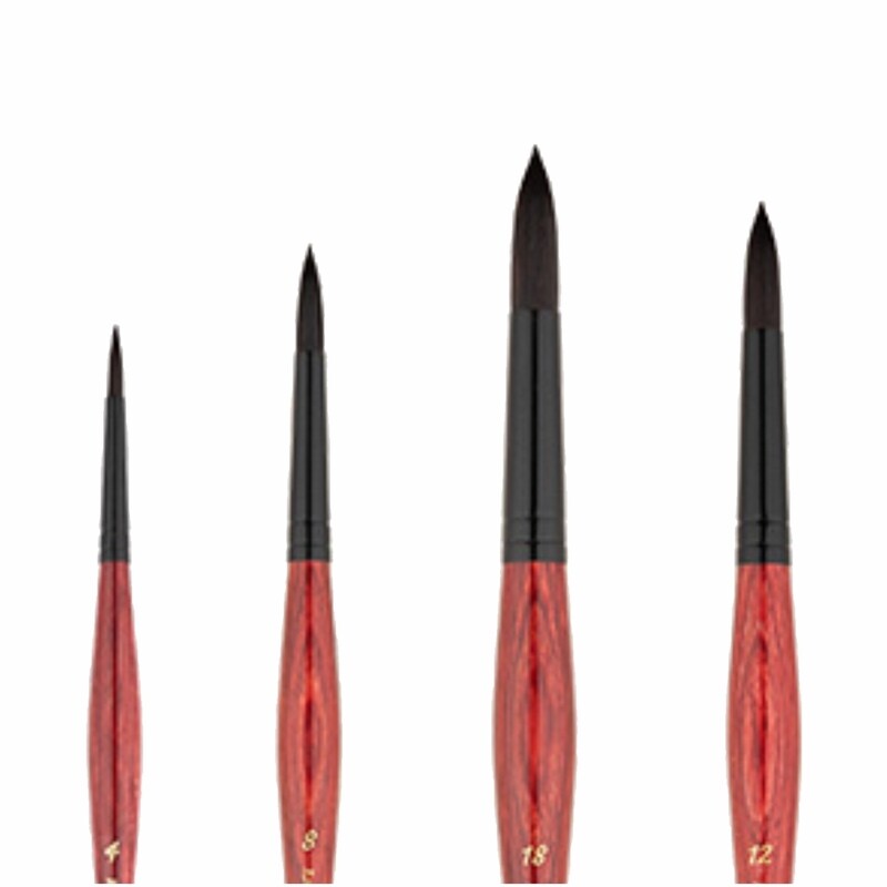 Interlocked Red Synthetic Round Brushes