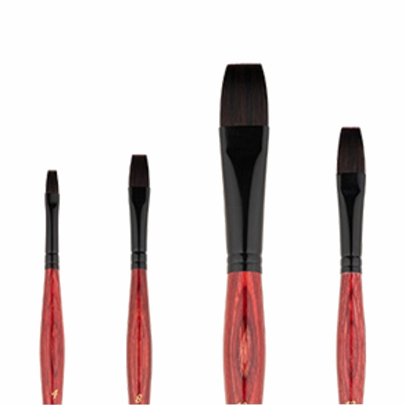 Interlocked Red Synthetic Flat Brushes