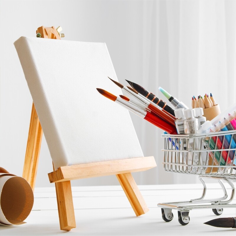 BRUSHES - CANVAS - EASELS