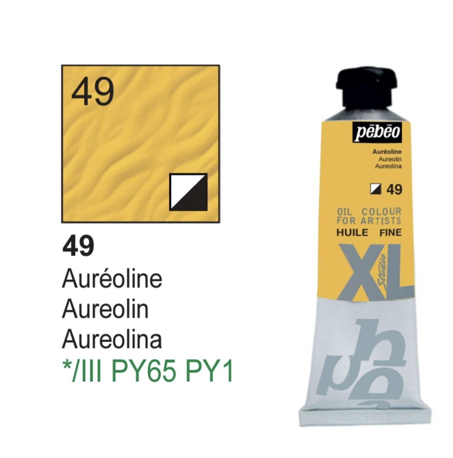 Pebeo XL Studio Oil Colors Fine - Aureolin No. 49, 37 ml Tube Pebeo XL Studio Oil Colors Fine - Aureolin No. 49, 37 ml Tube
