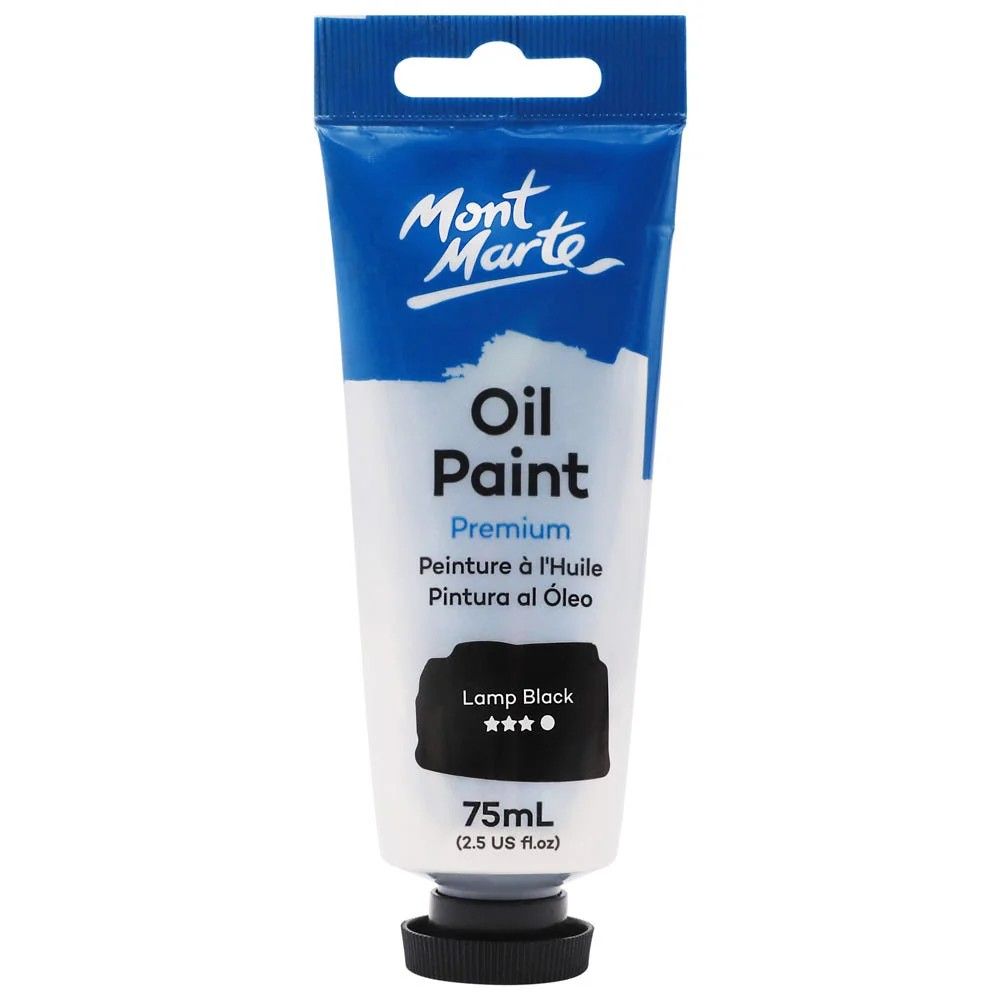 Premium Mont Mart Oil paint Lamp Black 75 ml