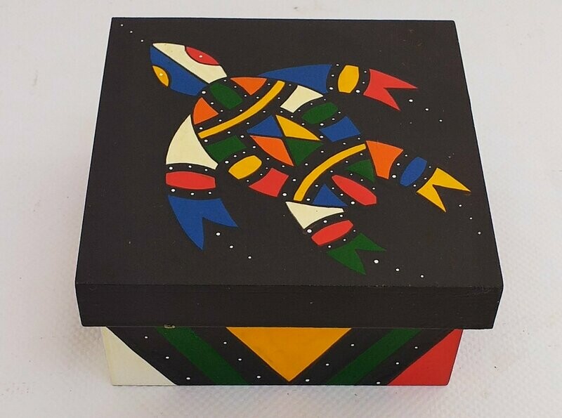 boite ciel de case  tortue  13 cm x 13 cm x  6 cm