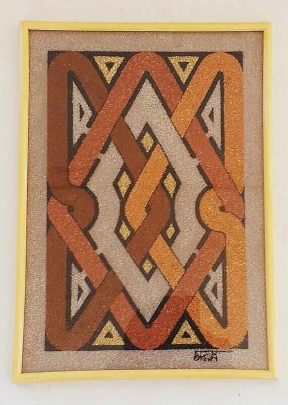 tableau tembée sable "amour "