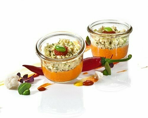 Harissa-Pimento-Creme mit Blumenkohl und Couscous herzhaft pikant 55g Harissa-Pimento-Creme mit Blumenkohl und Couscous herzhaft pikant 55g