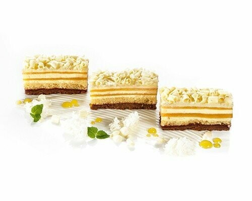 White Passion fruchtiges Himbeergelee und Passionsfruchtgelee auf Knusperboden unter weißer Schokolade 60g