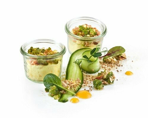 Kartoffelcreme mit konfiertem Räucherlachs 55g Kartoffelcreme mit konfiertem Räucherlachs 55g