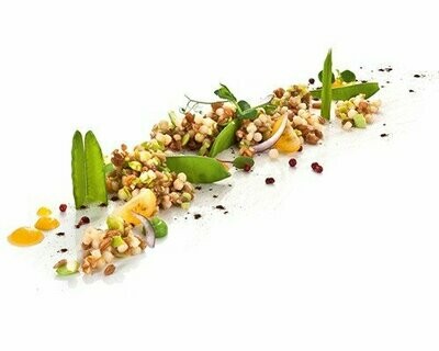 Dinkelpfanne mit Couscous-Perlen mit Sonnenblumenkernen, Sojabohnen, leichte Chilinote 200g