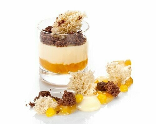 Sweet Vanilla feat. Apricot vegane Vanillemousse auf Aprikosenragout 70g Sweet Vanilla feat. Apricot vegane Vanillemousse auf Aprikosenragout 70g