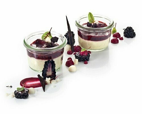 Vanillecreme mit Brombeerragout vegane Vanillecreme 60g Vanillecreme mit Brombeerragout vegane Vanillecreme 60g