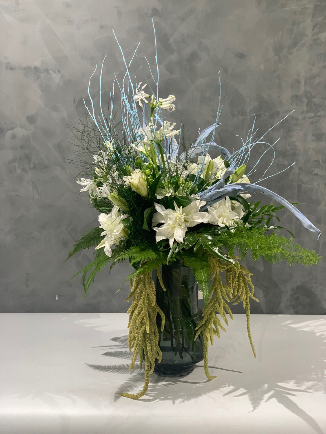 Baby Boy Vase With Bouquet