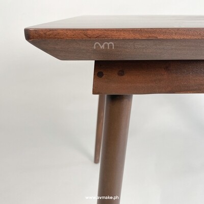 Square Table with Wooden Legs