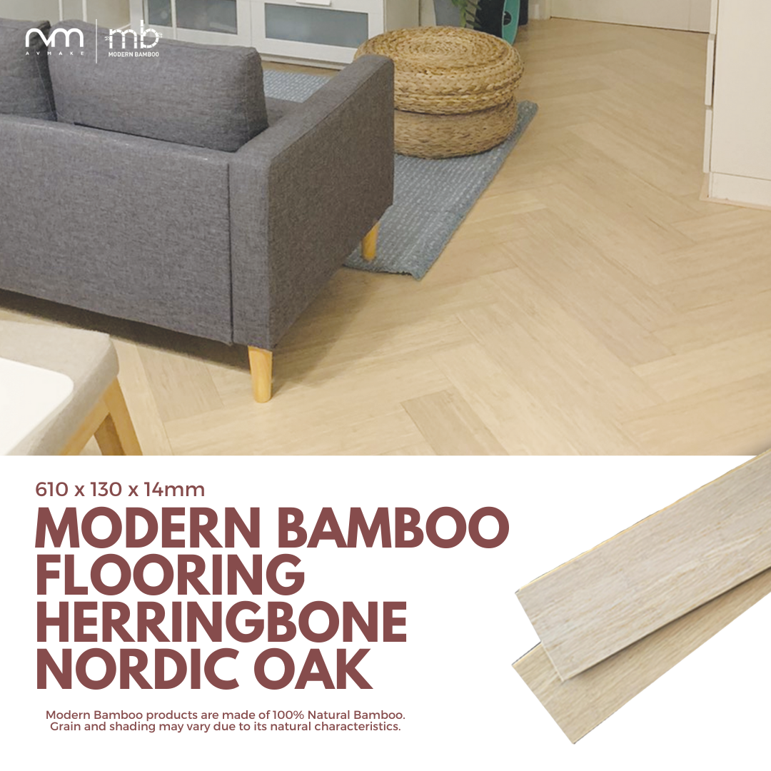 Modern Bamboo Flooring Herringbone Nordic Oak