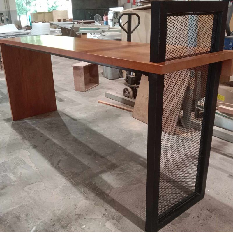 Meranti Wood Table with Expamet Frame
