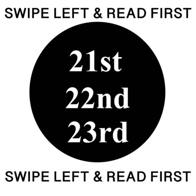 (2ND PAYMENT) 21st, 22nd, 23rd ARRIVAL