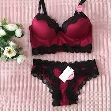 conjunto de encaje color vino/ wine lace set