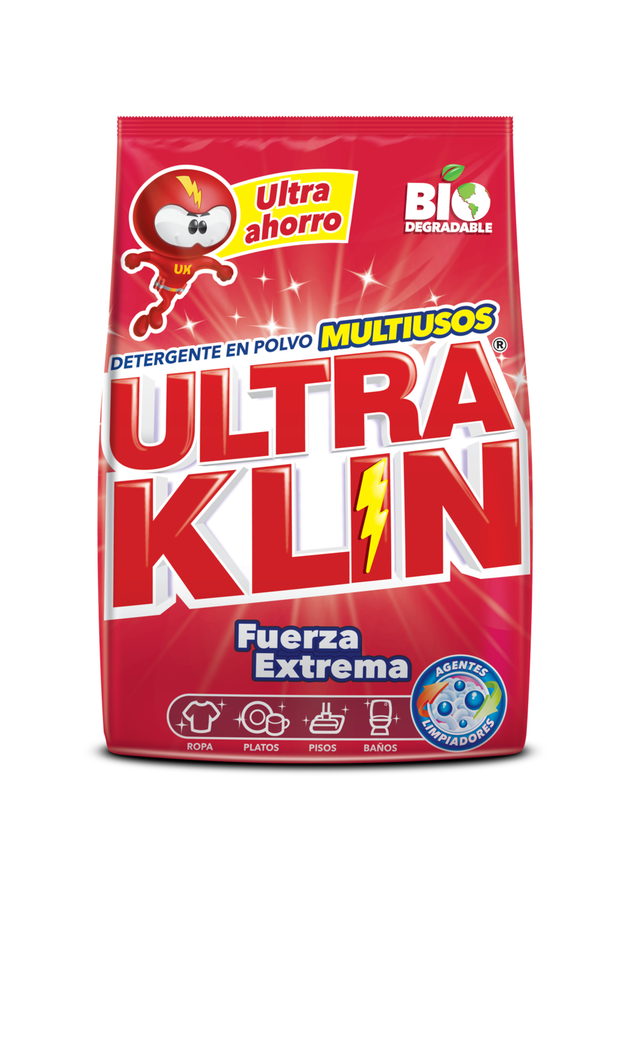 Detergente en Polvo Ultra Klin Fuerza Extrema 2kg