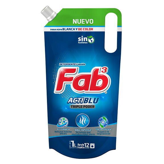Detergente Liquido Fab3 Actiblu 1lt