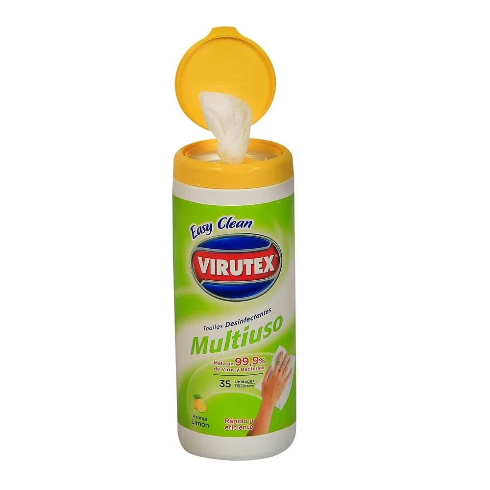 Toallitas Virutex  Desinfectantes Multi Easy Limon 35 Unidades