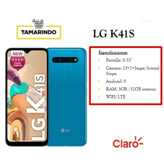 LG K41S32LMK410H AZ AZUL (P)   Incluye Recarga de L. 50