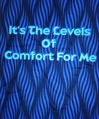 It's The Levels Of Comfort For Me Throw Blanket(Blue Lettering)