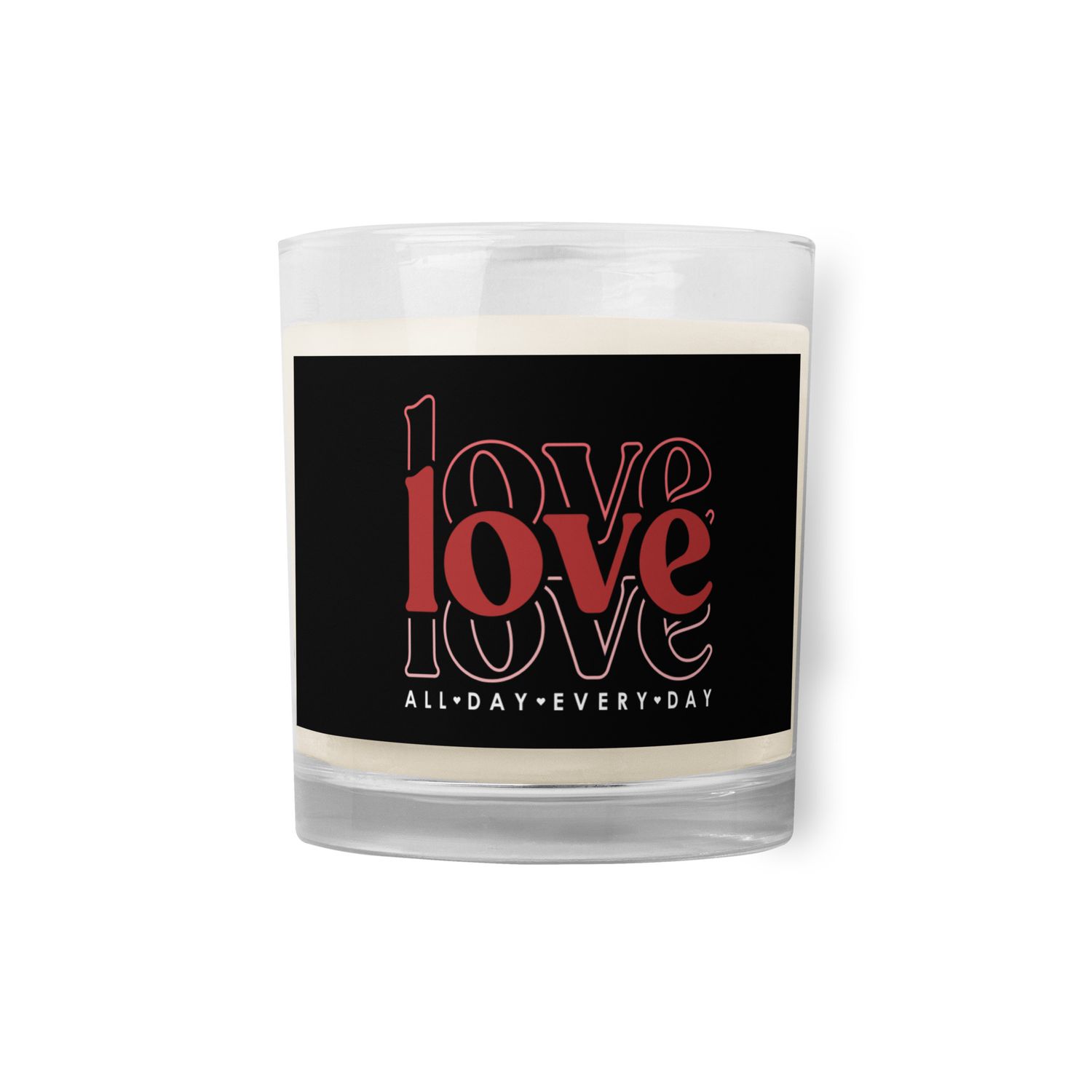 Glass jar soy wax candle