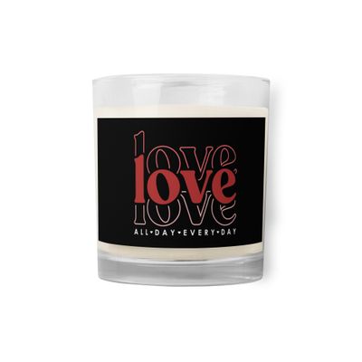 Glass jar soy wax candle