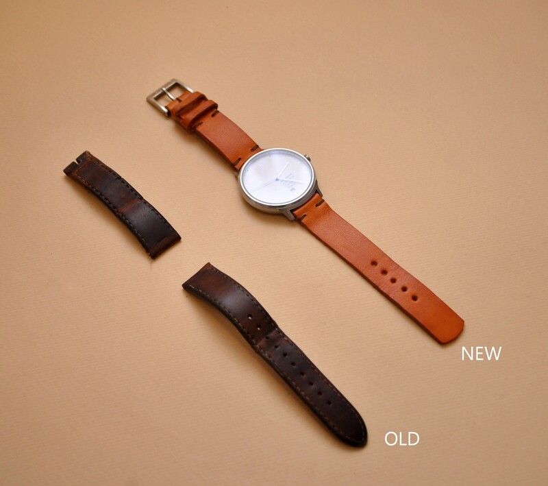 Kožený řemínek k hodinkám / New Leather watch strap