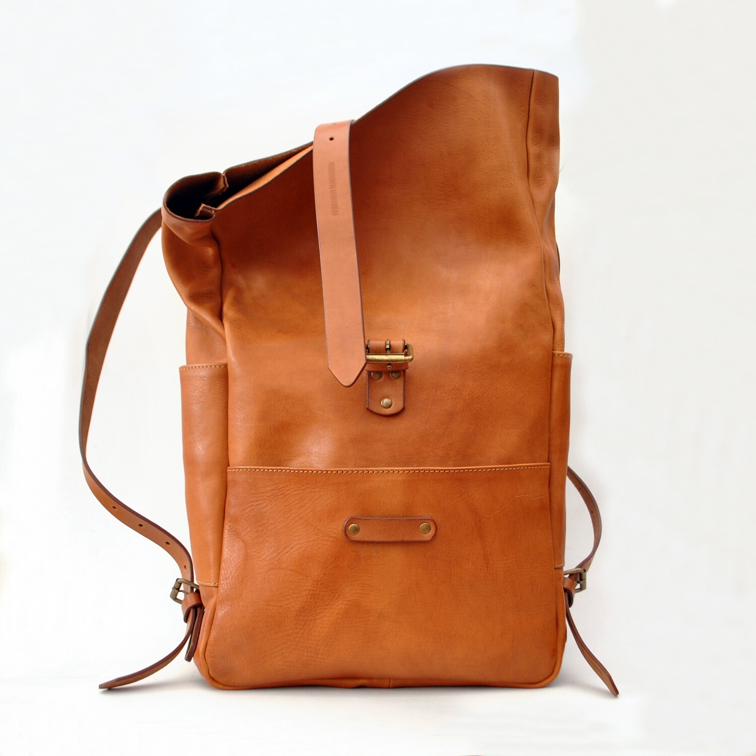 Kreta rolltop backpack cognac