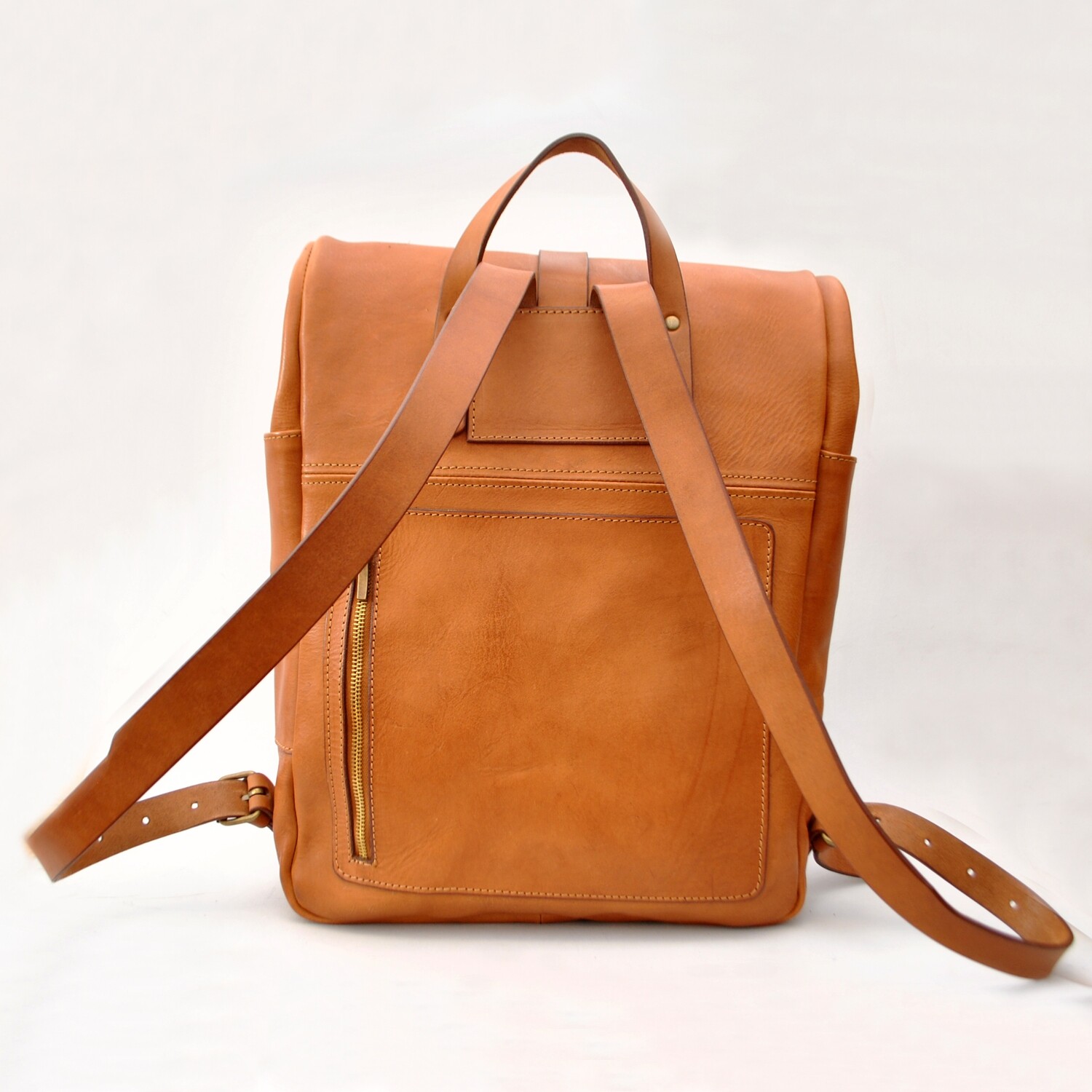 Kreta rolltop backpack cognac