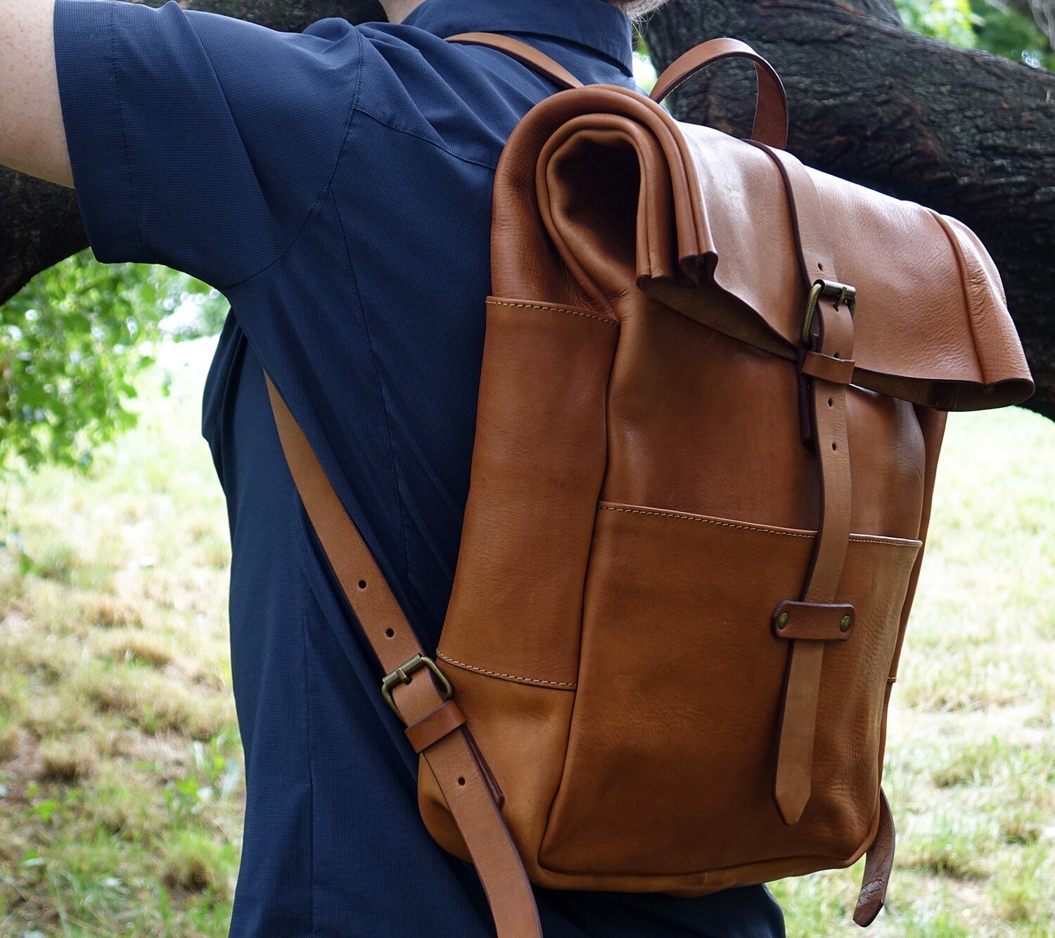 Kreta rolltop backpack old brown