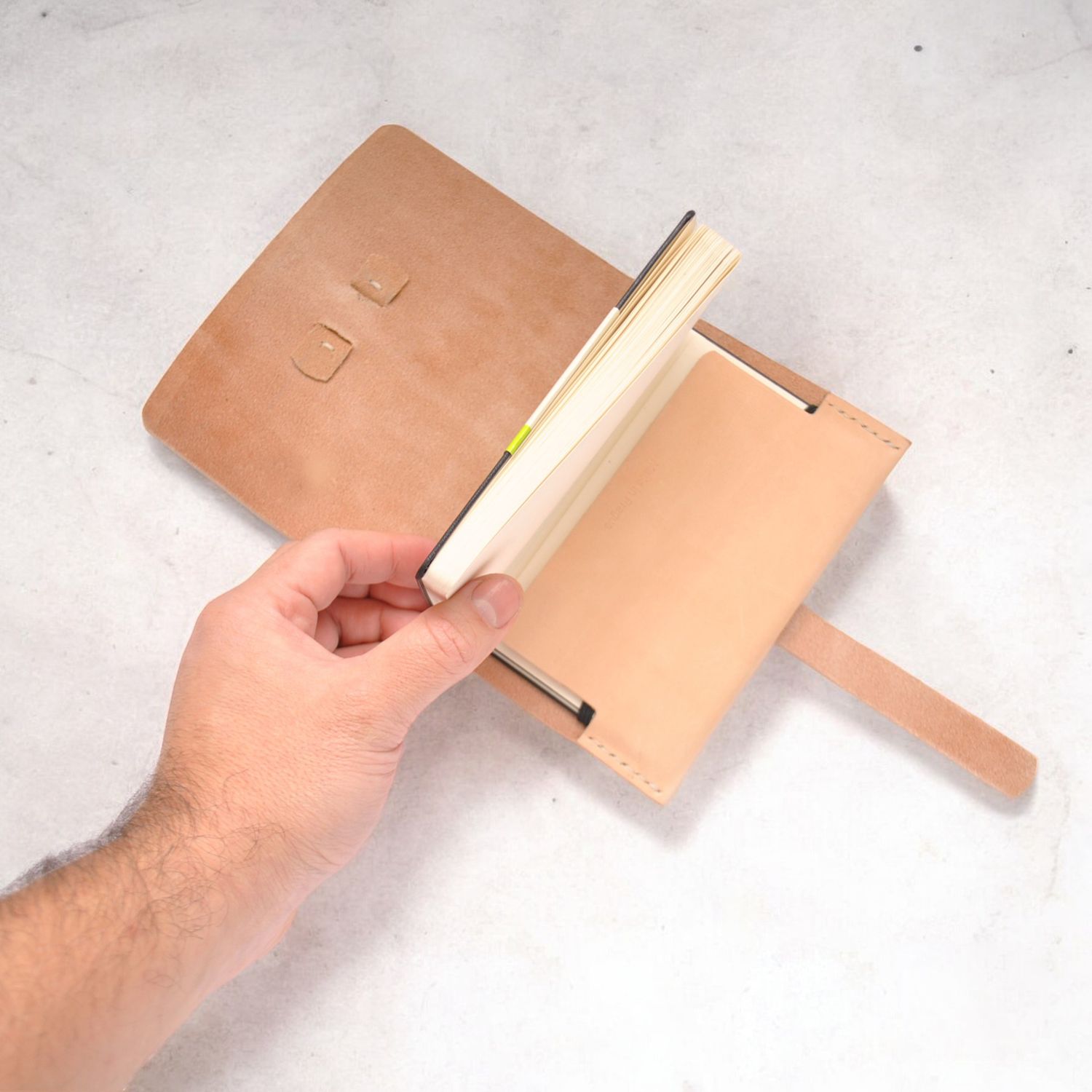 Kožený obal na nazápisník Moleskine S / Leather cover for Moleskine S