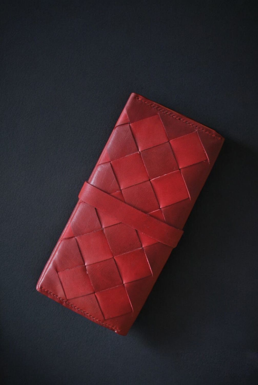 Venice Woven‑Leather Wallet