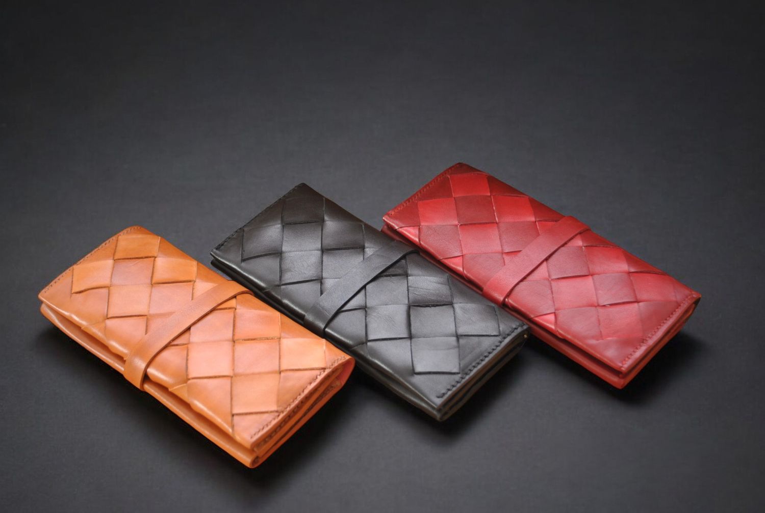 Venice Woven‑Leather Wallet