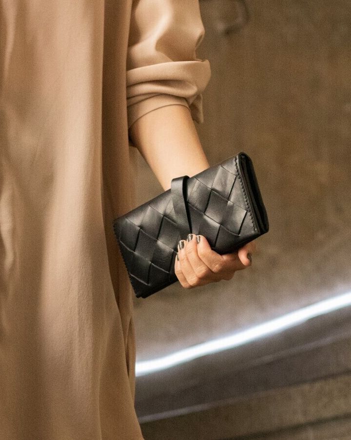 Venice Woven‑Leather Wallet