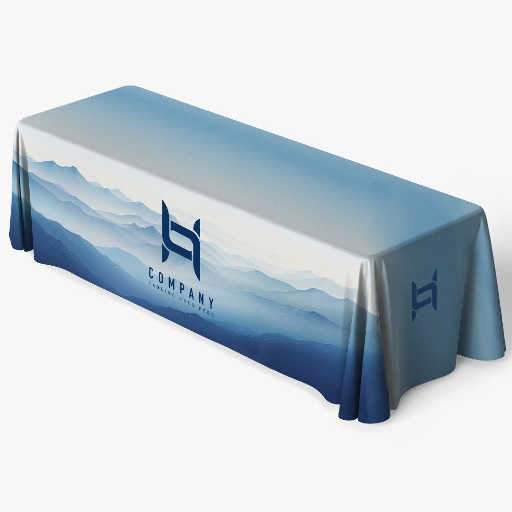8ft Table Cover 3 sided (Open Back)